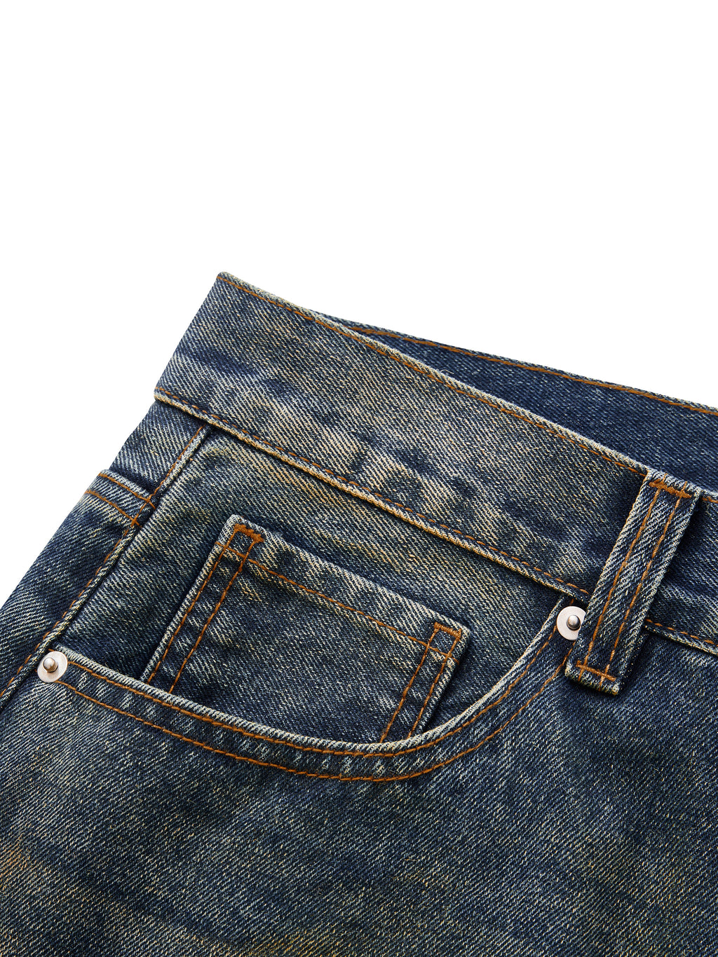Men's Vintage Wash Wide Leg Denim Jeans