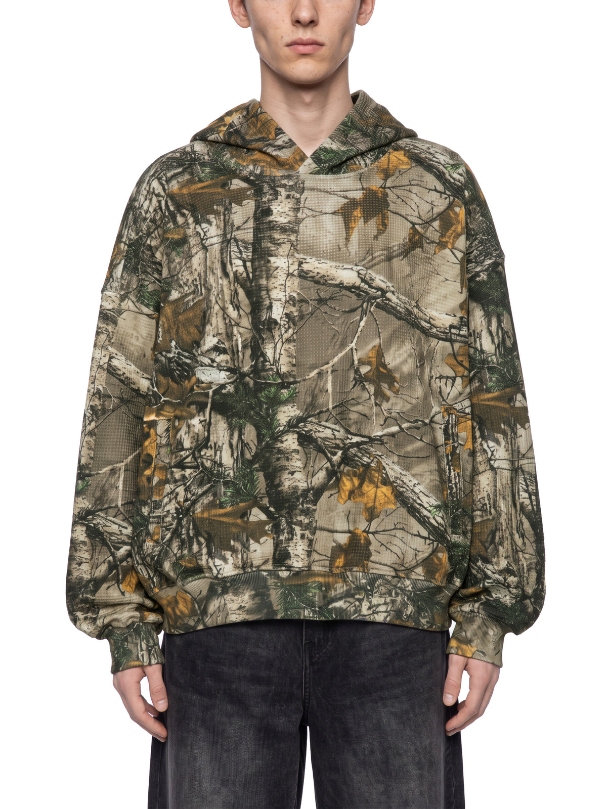Unisex Waffle Tree Camo Boxy Hoodie
